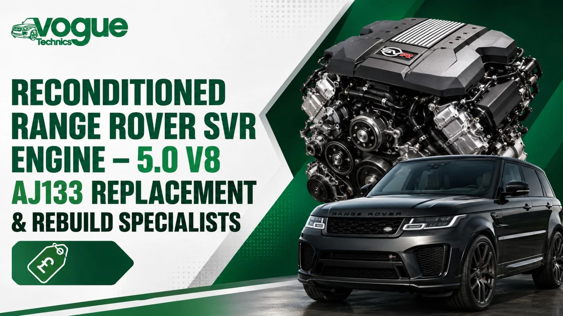 Reconditioned Range Rover SVR Engine – 5.0 V8 AJ133 Replacement & Rebuild Specialists