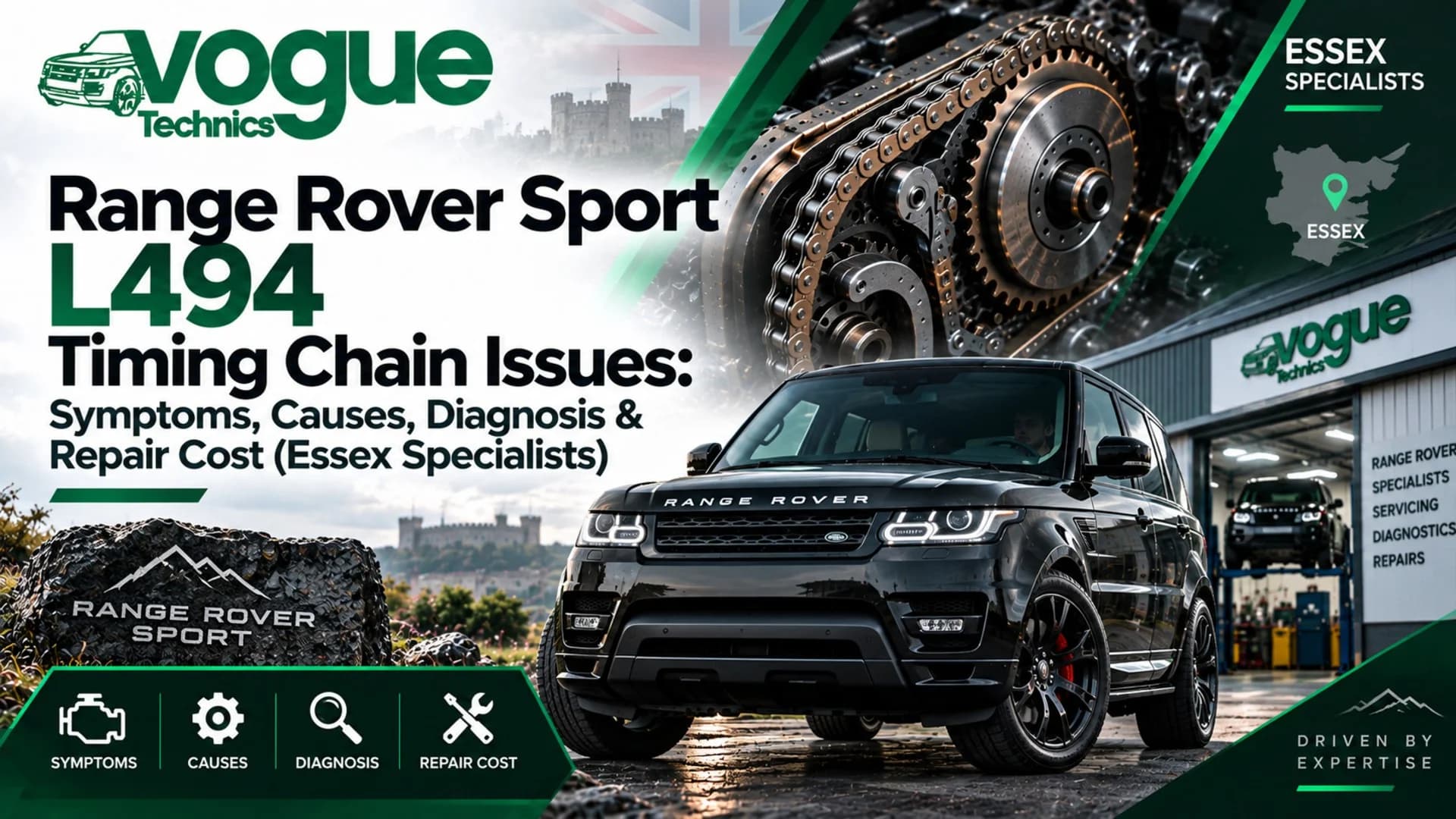 Range Rover Sport L494 Timing Chain Issues: Symptoms, Causes, Diagnosis & Repair Cost (Essex Specialists)