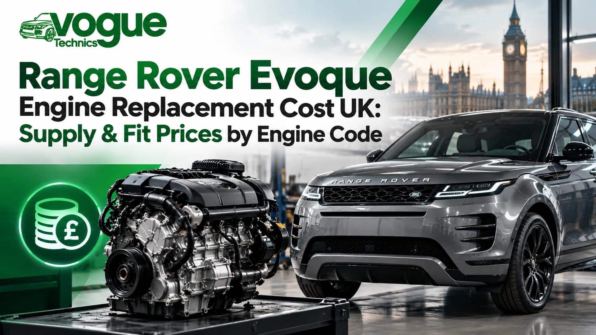 Range Rover Evoque Engine Replacement Cost UK: Supply & Fit Prices by Engine Code