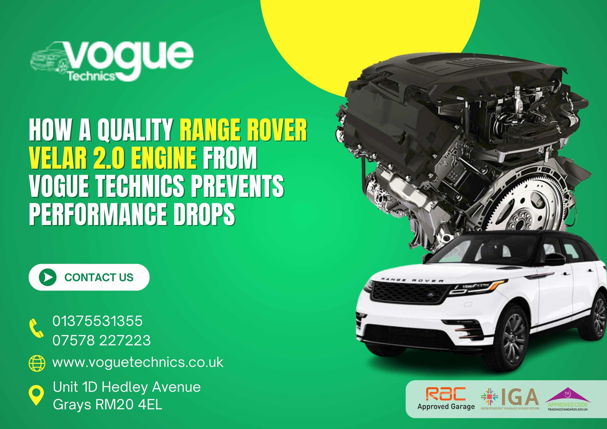 How a Quality Range Rover Velar 2.0 Engine from Vogue Technics Prevents Performance Drops